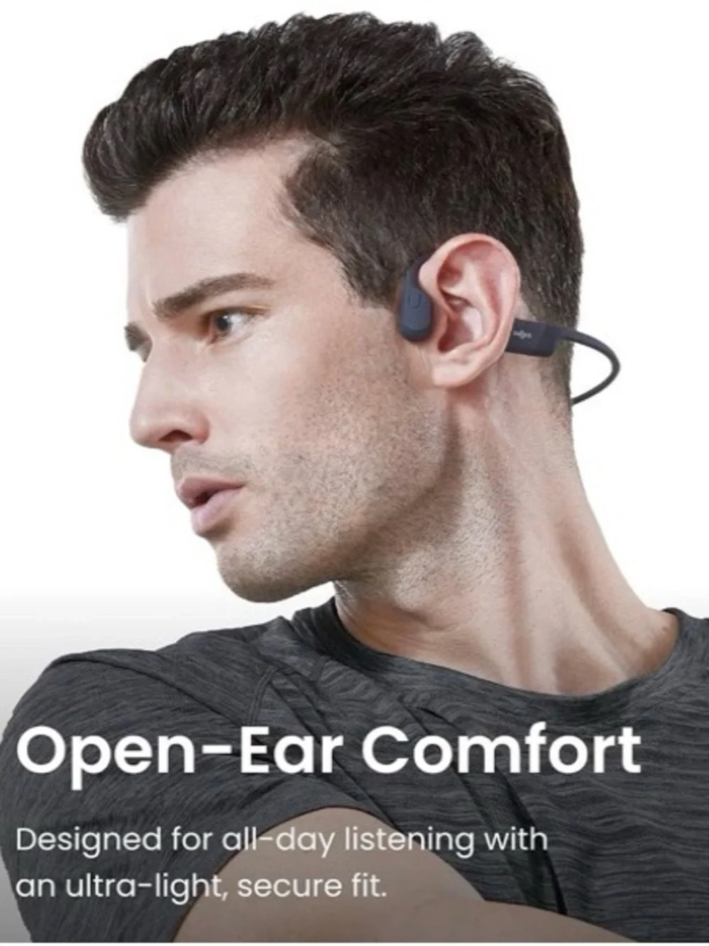 Black Open-Ear Bone Conduction Wireless Headphones